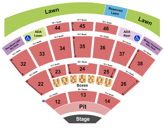 Blossom Music Center Blossom Music Center Seating Chart